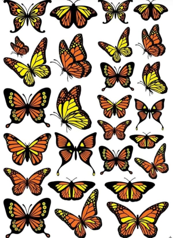 MARIPOSAS NARANJA AMARILLO NEGRO (CERAMICA) - C-02