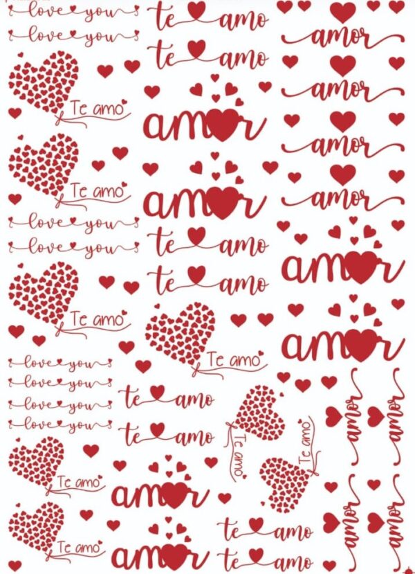 AMOR Y CORAZONES 1C ROJO (CERAMICA) - C-07