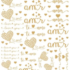 AMOR Y CORAZONES DORADO (CERAMICA Y VIDRIO) - C-07