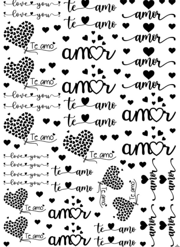 AMOR Y CORAZONES NEGRO (CERAMICA Y VIDRIO) - C-07