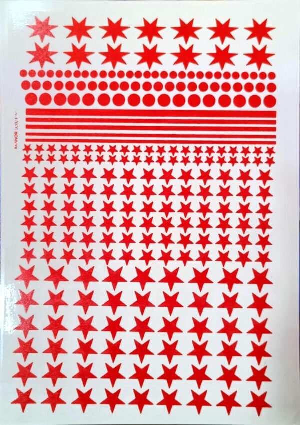 ESTRELLAS LUNARES Y RECTOS ROJO (CERAMICA) C-08